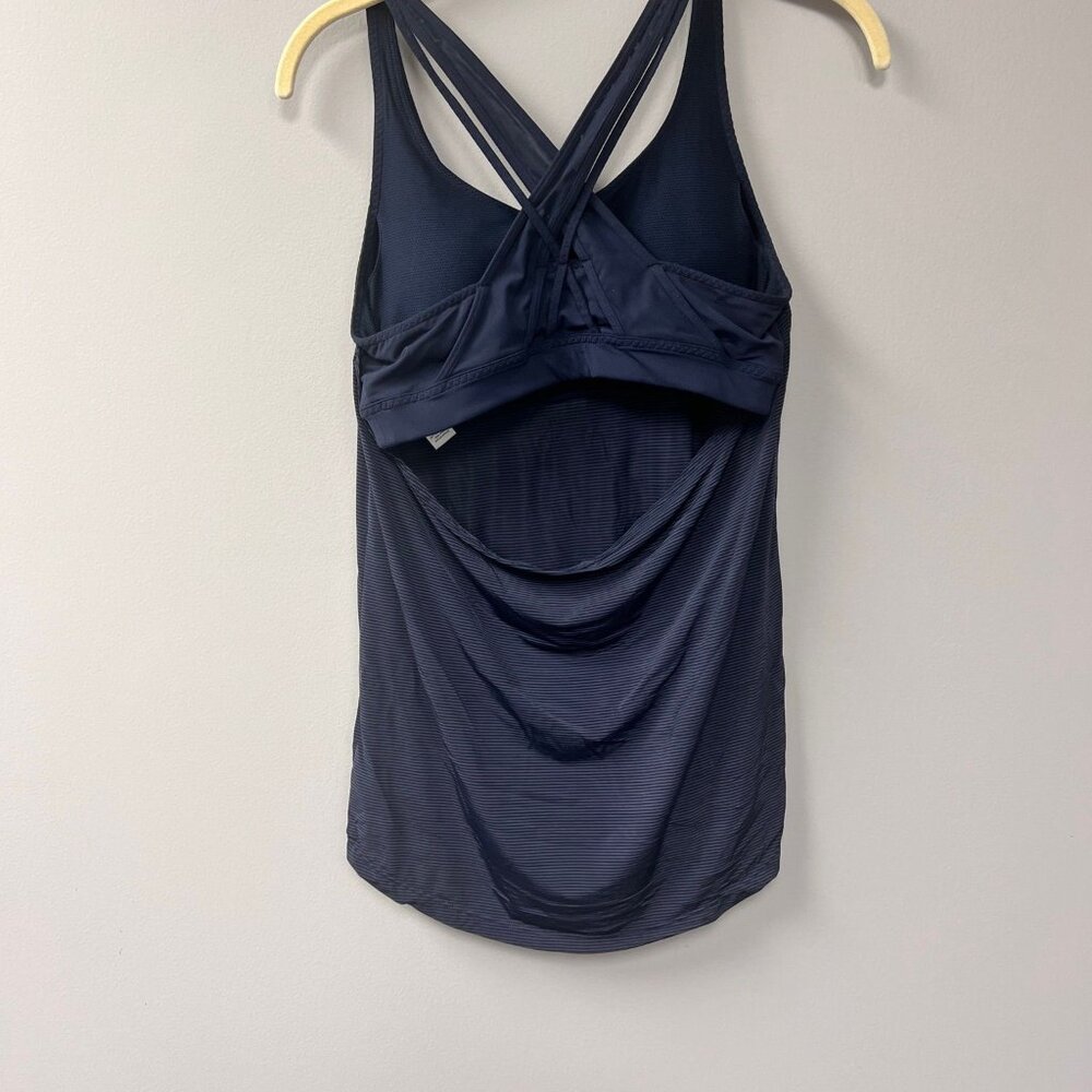 Athleta Small Blue Striped Tank Top - Picture 3 of 7